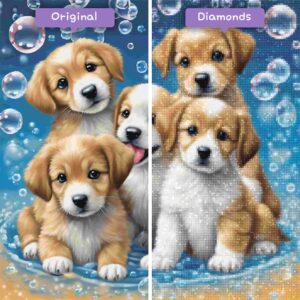 Diamonds-Wizard-Diamant-Malsets-Tiere-Hundewelpen-und-Seifenblasen-Vorher-Nachher-JPG