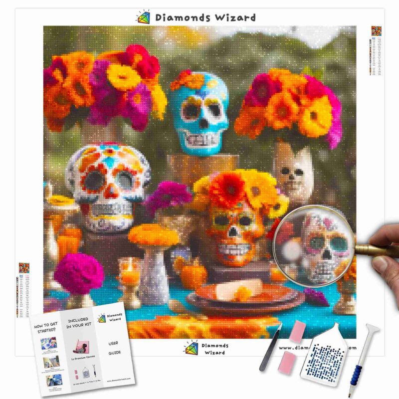 Kits de pintura de diamantes de Diamondswizard para fiestas de los muertos, Scanva JPG