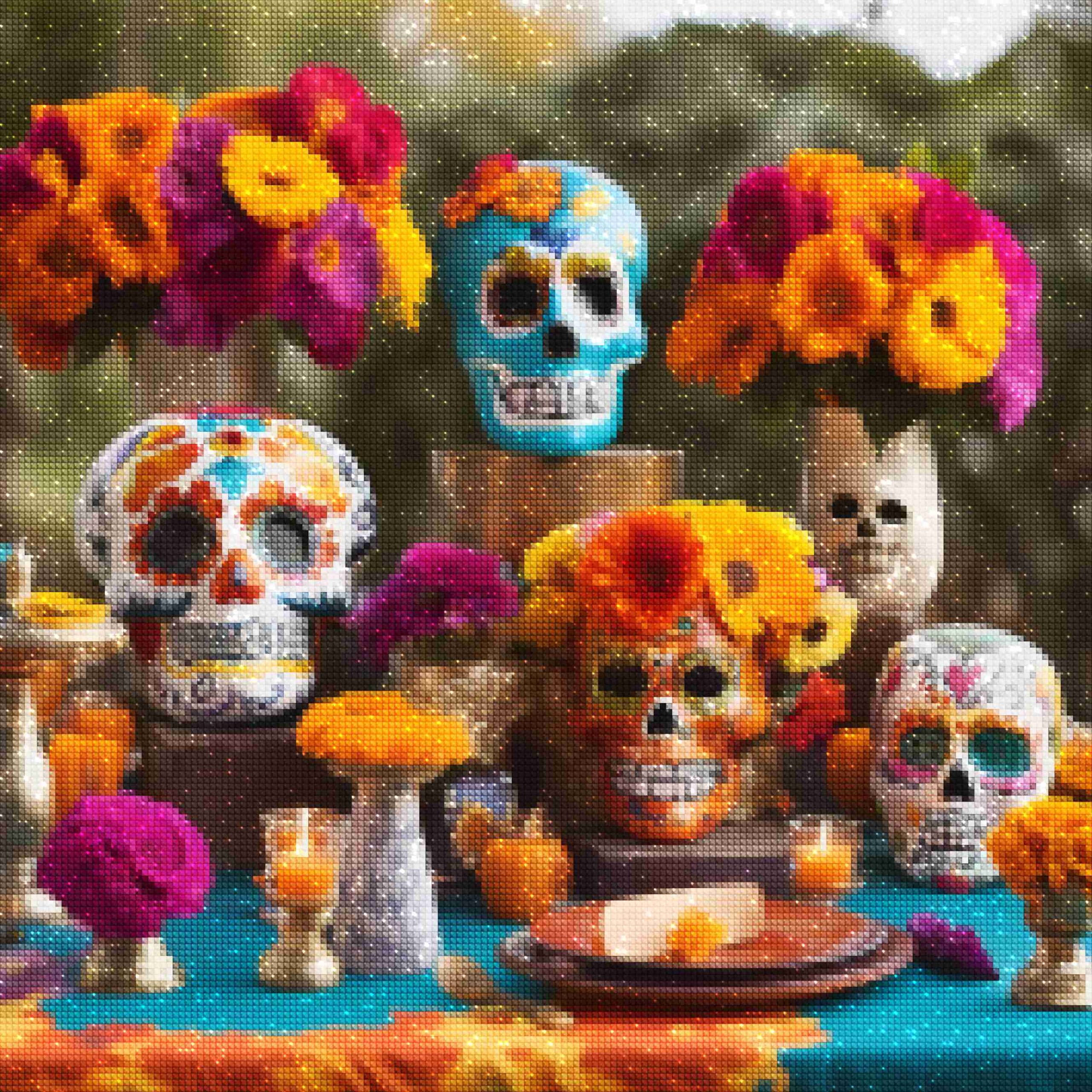 Kits de pintura con diamantes de Diamonds Wizard---Fiesta de los Muertos-diamantes.jpg