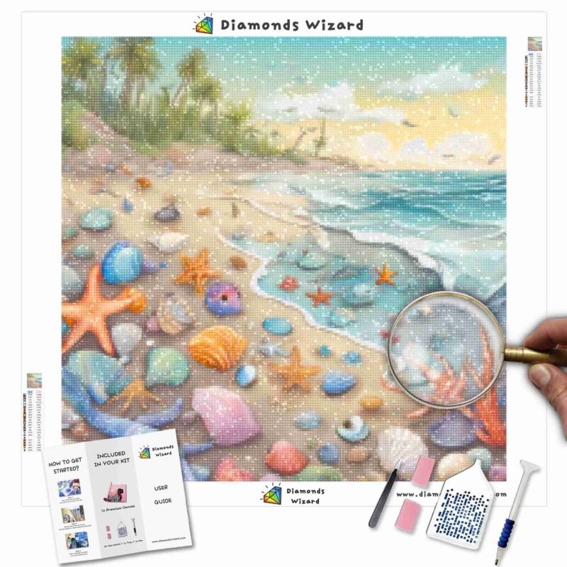 Diamondswizardkits de peinture au diamantpaysageplagepiscinetrésorsdécouvertecanvajpg