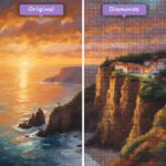 diamanten-wizard-diamond-painting-kits-landschap-zonsondergang-klif-gouden-schemer-voor-na-jpg