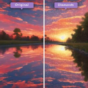 diamants-wizard-diamond-painting-kits-paysage-coucher de soleil-coucher de soleil-reverie-avant-après-jpg