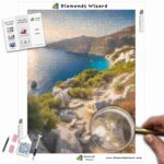 Kits de pintura con diamantes de Diamonds Wizard para viajar a Grecia, islas griegas, rutas de senderismo, lienzo jpg