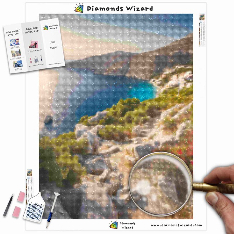 Kits de pintura con diamantes de Diamondswizard para viajes, Grecia, islas griegas, senderos para caminatas, Scanva JPG