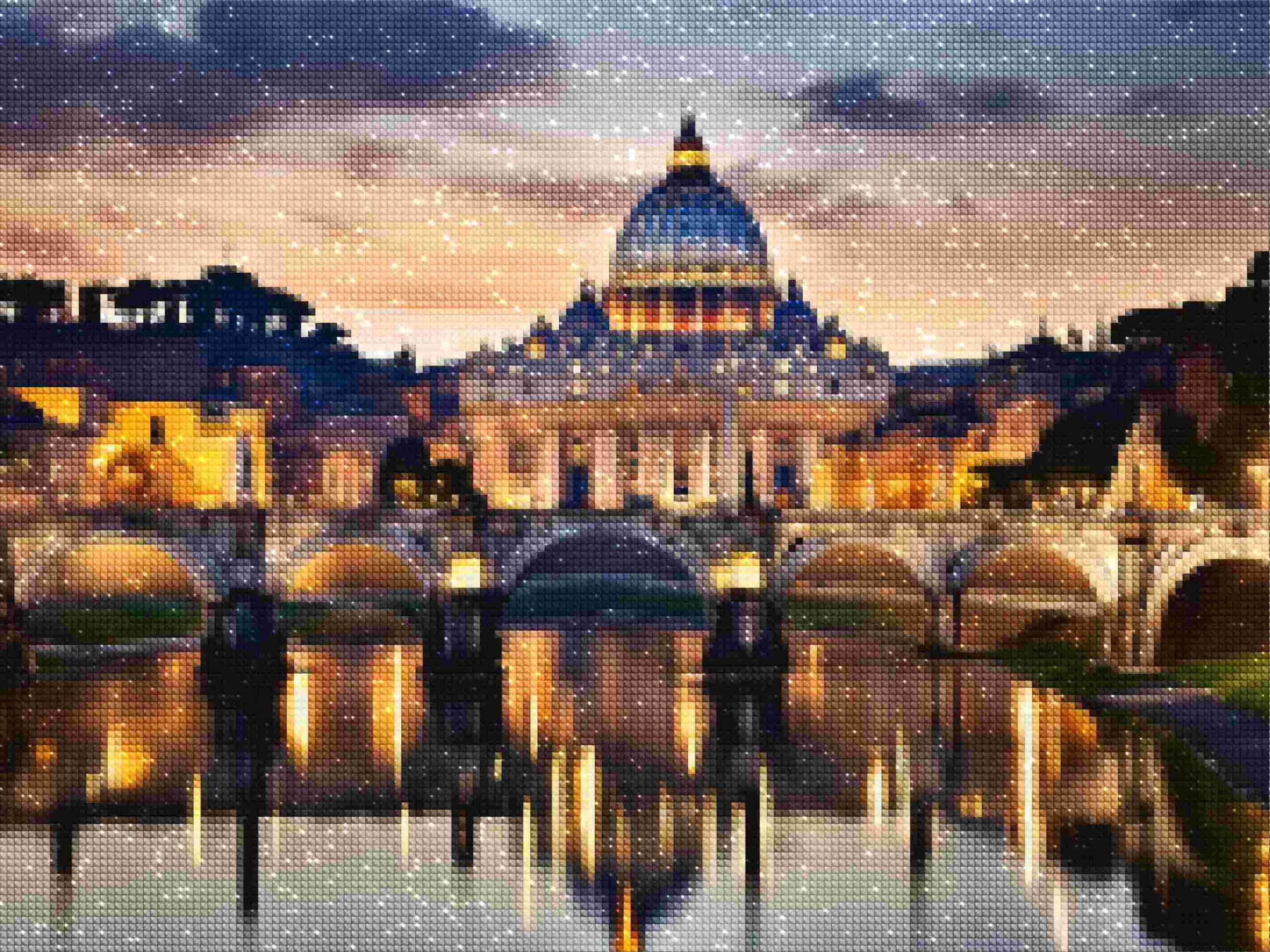 diamanti-mago-kit-pittura-diamante-Viaggio-Italia-Città-del-Vaticano-di-notte-diamonds.jpg