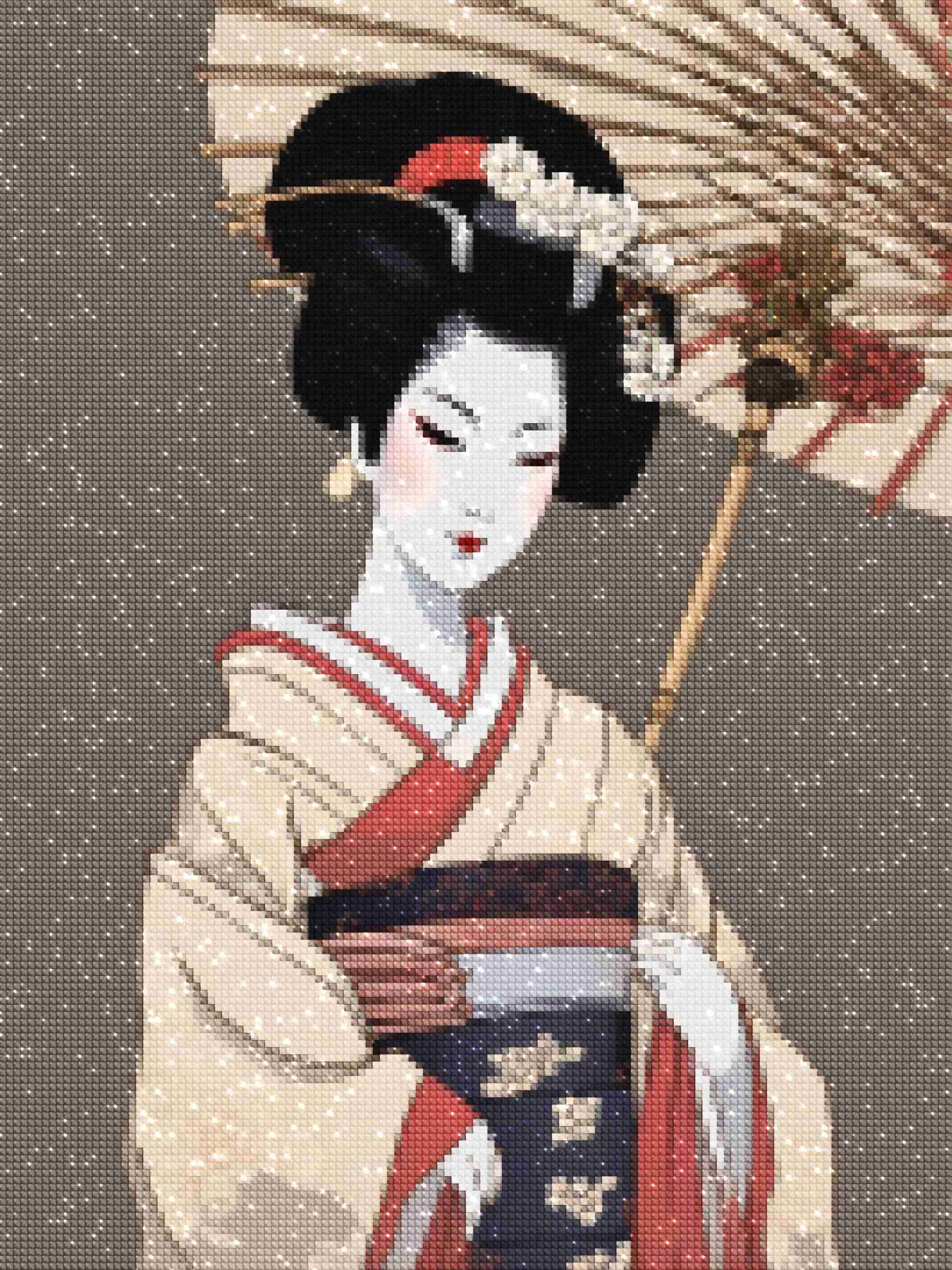 Kits de pintura con diamantes de Diamonds Wizard: viajes a Japón, elegantes geishas, resplandor de diamantes.jpg