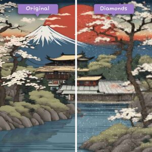 Kits de pintura con diamantes de Diamonds Wizard: viajes a Japón, Hiroshige's Ukiyo Brilliance, antes y después, jpg