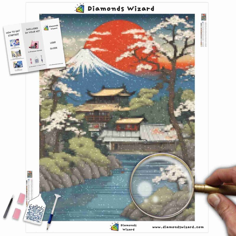 Kits de pintura con diamantes Diamondswizard Viajes Japón Hiroshige Sukiyo Brilliance Canvas JPG