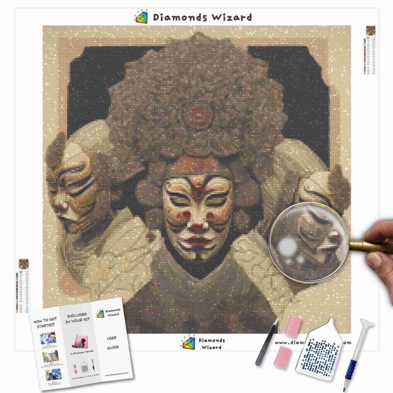 Diamondswizardkits de peinture au diamantvoyagejaponmystiquesmiroitementdenohthéâtrecanvajpg