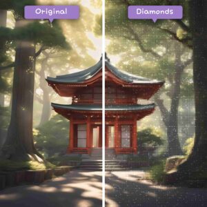 Kits de pintura con diamantes de Diamonds Wizard: viajes a Japón, santuario de la serenidad, antes y después, jpg