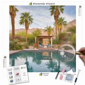 Kits de pintura con diamantes de Diamonds Wizard: viajes a México, un oasis sereno en Sonora, lienzo jpg