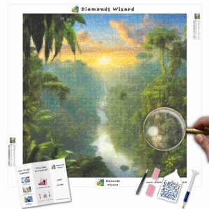 Kits de pintura con diamantes de Diamonds Wizard: viaje a Perú, una odisea amazónica, lienzo, jpg