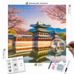 Kits de pintura con diamantes de Diamonds Wizard: viajes a Corea del Sur, palacio Gyeongbokgung, grandeza, lienzo, jpg