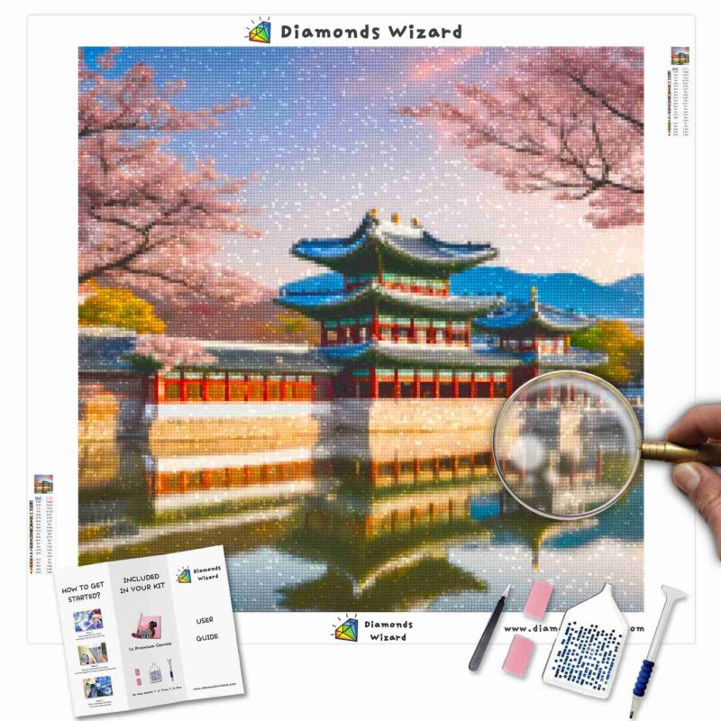 Diamondswizarddiamondpaintingkitstravelsouthkoreagyeongbokgungpalacegrandeurcanvajpg