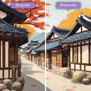 Kits de pintura con diamantes de Diamonds Wizard: viajes a Corea del Sur, herencia coreana, tapiz, antes y después, jpg