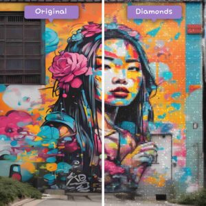 Kits de pintura con diamantes de Diamonds Wizard: viajes, Corea del Sur, arte callejero coreano, vitalidad, antes y después, jpg