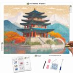 Kits de pintura con diamantes de Diamond Wizard para viajar a Corea del Sur, templos coreanos, tranquilidad, lienzo jpg