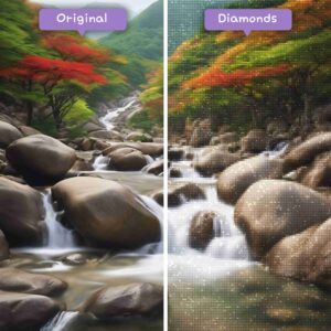 Kits de pintura con diamantes de Diamonds Wizard: viajes a Corea del Sur, Seoraksan Majesty, antes y después, jpg