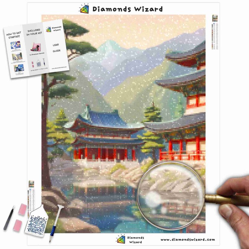 Diamondswizardkits de peinture au diamantvoyageCorée du Sudsérénissimepagodes de Coréetranquillitétoilejpg