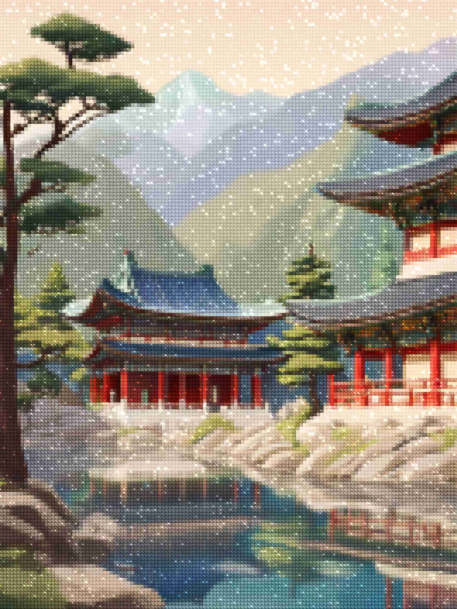 Kits de pintura con diamantes de Diamonds Wizard: viajes a Corea del Sur, pagodas serenas de la tranquilidad coreana, diamantes.jpg