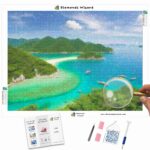 Kits de pintura con diamantes de Diamonds Wizard: viajes a Vietnam, la isla de Cham, serenidad y placer en Canvas, JPG