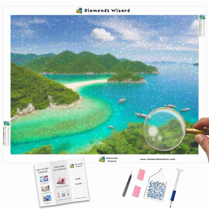 Diamondswizardkit di pittura con diamantiviaggivietnamchamislandserenitàdeliziacanvajpg