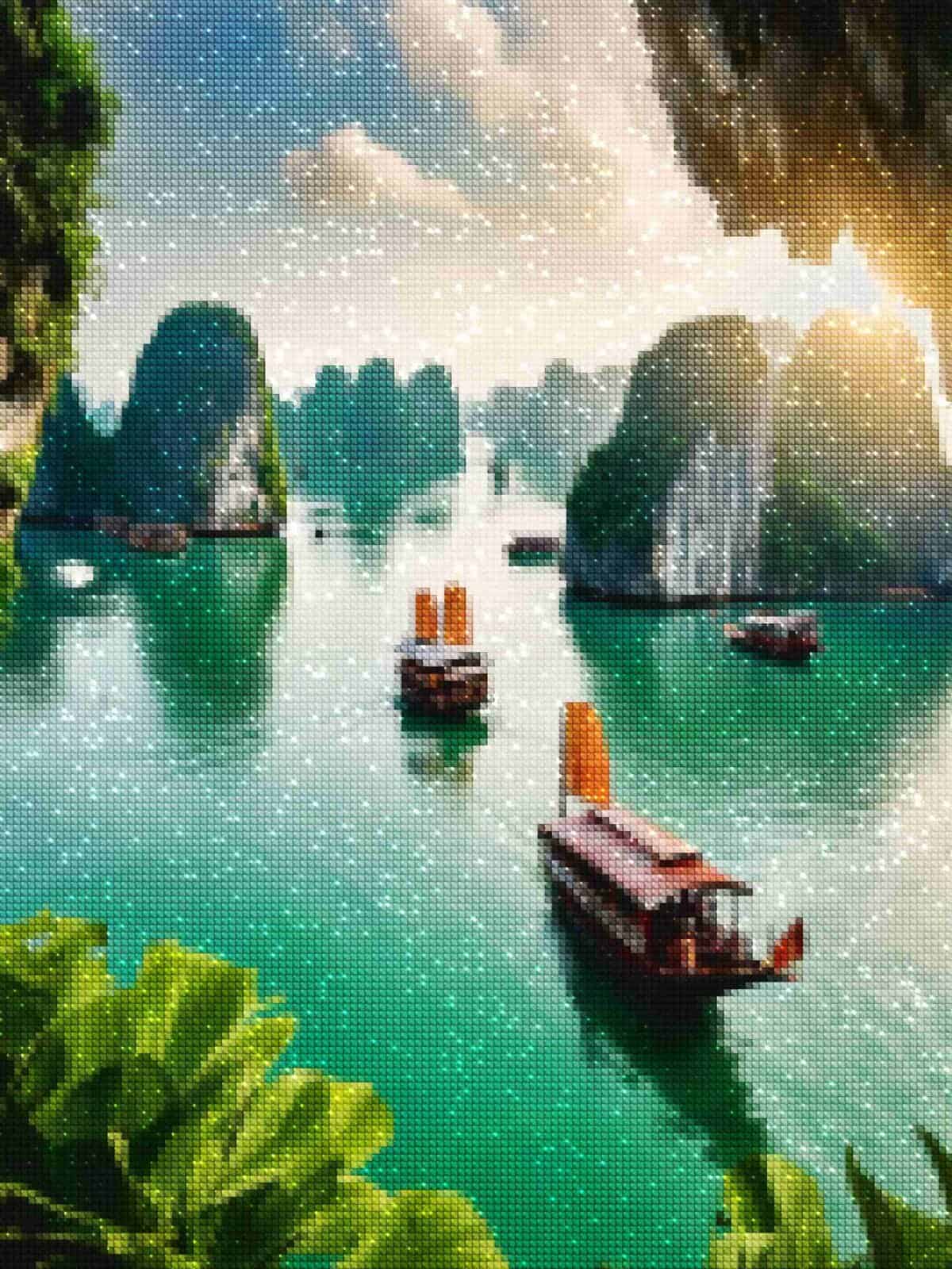 Diamanten-Zauberer-Diamant-Malsets-Reise-Vietnam-Smaragdgrüne Tiefen der Ha-Long-Bucht-Diamanten.jpg