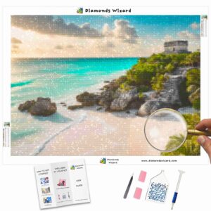 Kits de pintura con diamantes de Diamonds Wizard, Tulum Bliss Vision Canvas, JPG