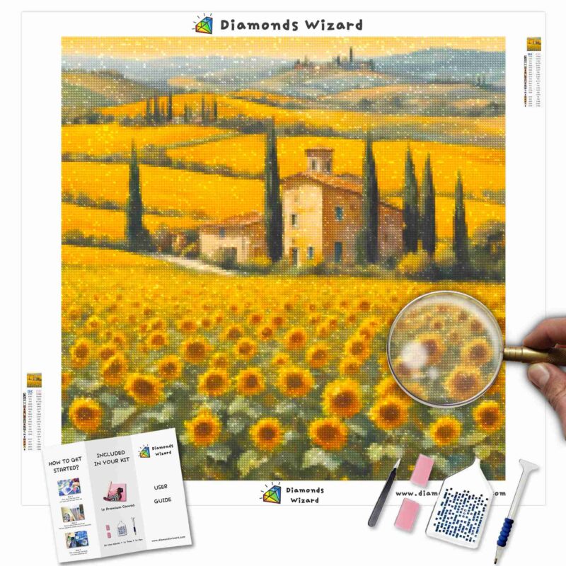 Diamentowy czarodziejdiamentowy zestaw do malowaniastuscansunflowerradiancecanvajpg