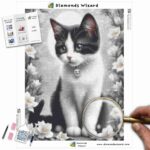 Kits de pintura con diamantes de magos de diamantes, animales, gato, compañero curioso, lienzo jpg