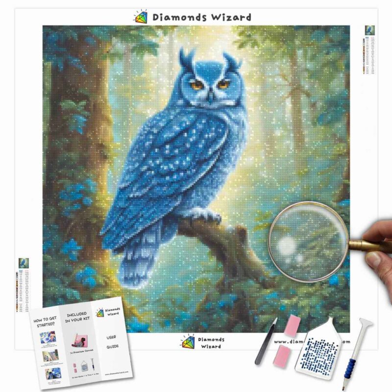 Diamondswizarddiamondpaintingkitsanimalsowlserenityoftheblueowlgladecanvajpg