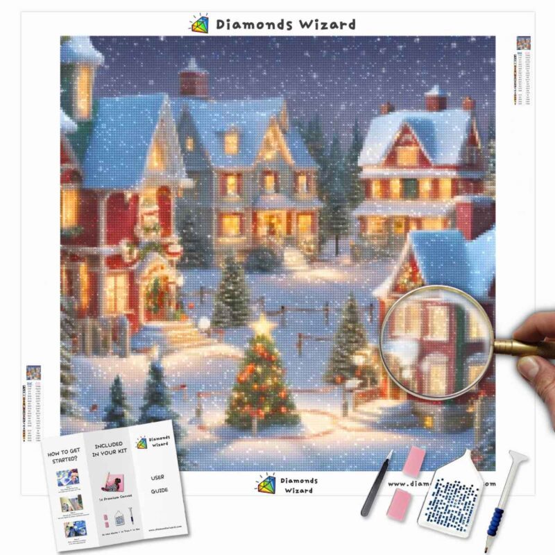 Diamondswizardkit di pittura con diamantieventinatalefrostychristmascanvajpg