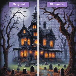 Kits de pintura con diamantes de Wizard of Diamonds para eventos de Halloween, elegancia misteriosa, fantasmas, homenajes, antes y después, jpg