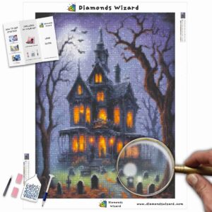 Kits de pintura con diamantes para magos, eventos, Halloween, elegancia misteriosa, homenaje, lienzo, jpg