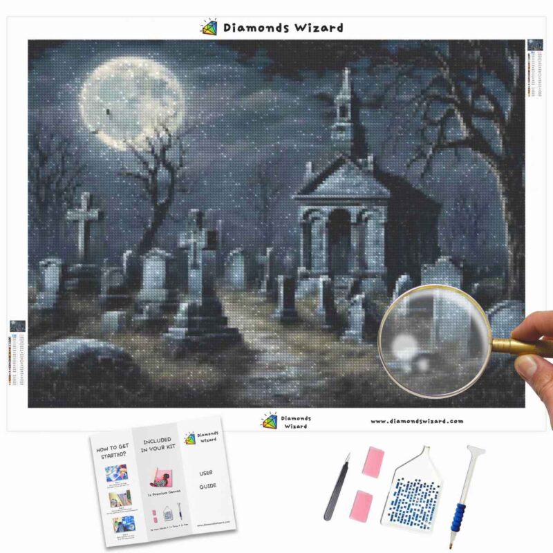 Diamondswizardkit di pittura a diamanteeventihalloweenmezzanottesepolcrotelajpg