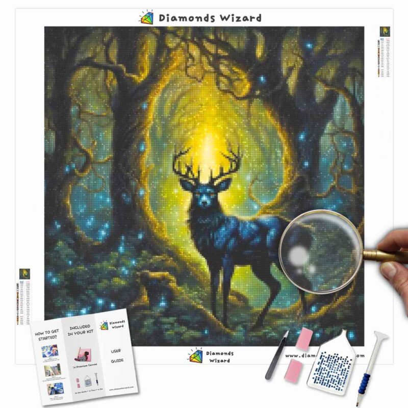 Diamondswizardkits de peinture au diamantévénementshalloweenenchantéobscuritécrépusculeboisregardcanvajpg