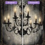 Kits de pintura con diamantes de Wizard para eventos de Halloween, elegancia gótica, antes y después, jpg