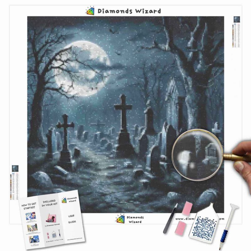 Diamondswizardkits de peinture au diamantévénementshalloweenminuitélégiecanvajpg