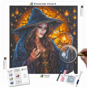 Kits de pintura de diamantes para magos, eventos, Halloween, hora de las brujas, lienzo, jpg