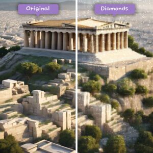 Diamanten-Zauberer-Diamant-Malsets-Reise-Griechenland-Akropolis-Morgendämmerung-vorher-nachher-jpg