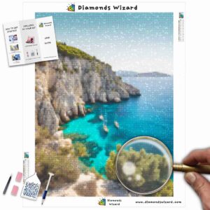 Kits de pintura con diamantes de Diamonds Wizard: viajes a Grecia, Egeo y la felicidad en Canvas, JPG