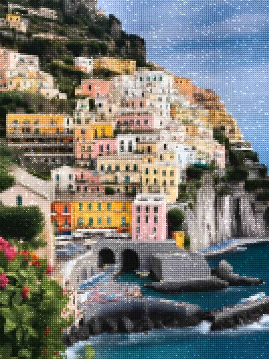 Kits de pintura con diamantes de Diamonds Wizard: Viaje a Italia, Amalfi, Vista Brillante y Diamantes.jpg