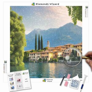 Kits de pintura con diamantes de Diamonds Wizard: viajes a Italia, serenidad, elegancia y lienzo JPG